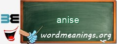 WordMeaning blackboard for anise